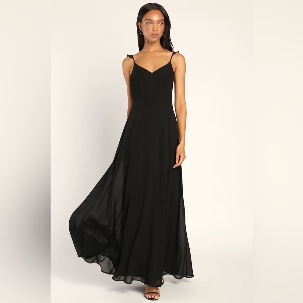 Lulu's Meteoric Rise Black Maxi Dress